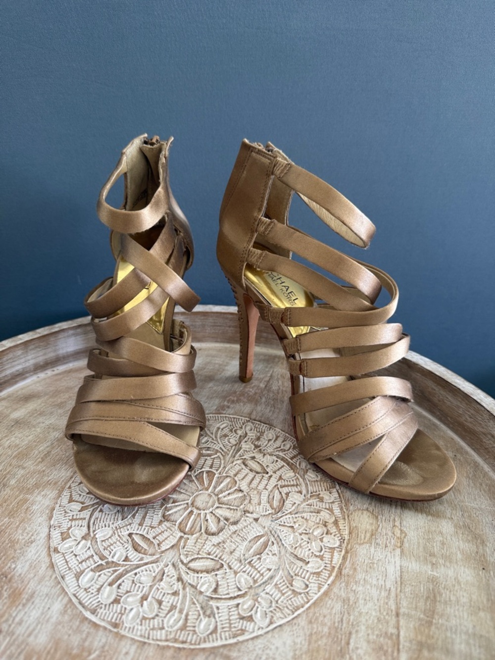 MICHAEL Michael Kors Bronze Strappy High Heel Sandals